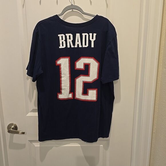 Nike T-Shirt Men's XL Navy Blue New England Patriots NFL Football Tom Brady #12 - Picture 3 of 6